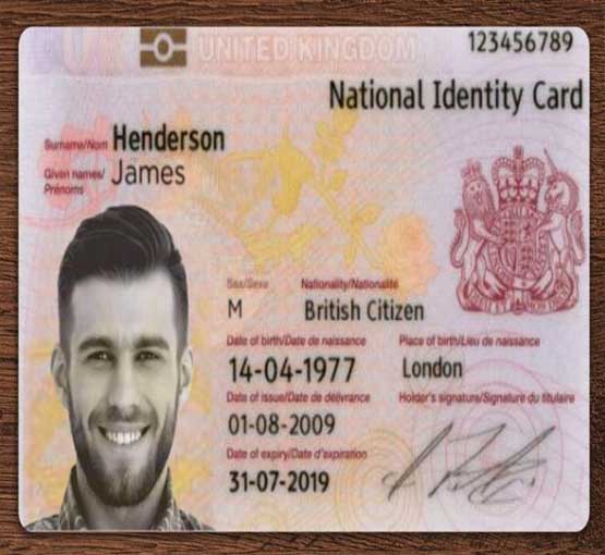 British ID Card for Sale